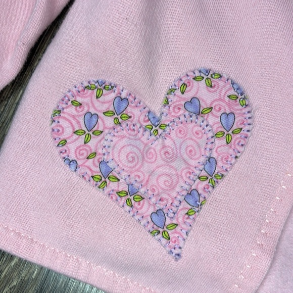 Vintage girls Pink Cardigan with Heart Patches size 4 - Picture 5 of 7